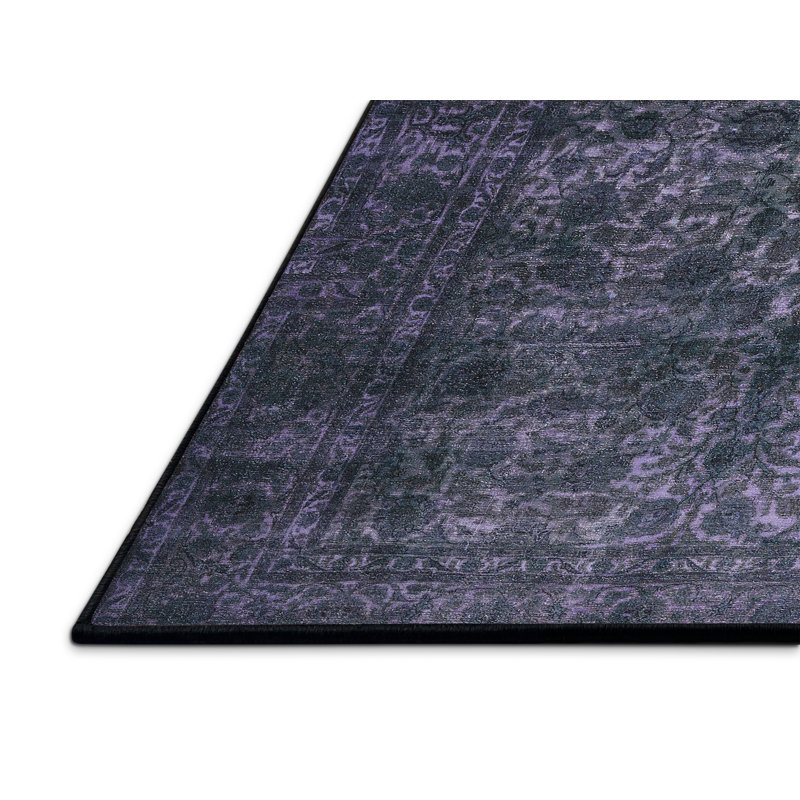Tapis en violet/gris contemporain, Rectangle 5 pi x 7 pi