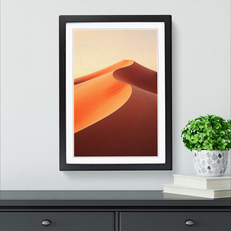 Desert Abstract No.2 - Single Picture Frame Print on Wood, Black, 46" H x 34" W x 2" D