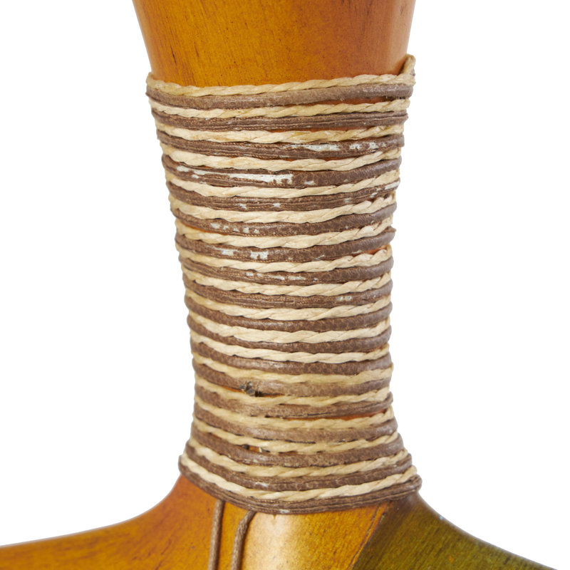 Vase de plancher en grès Kawamura , H 20 po x l 17 po x P 3 po, Brun/rouge/vert
