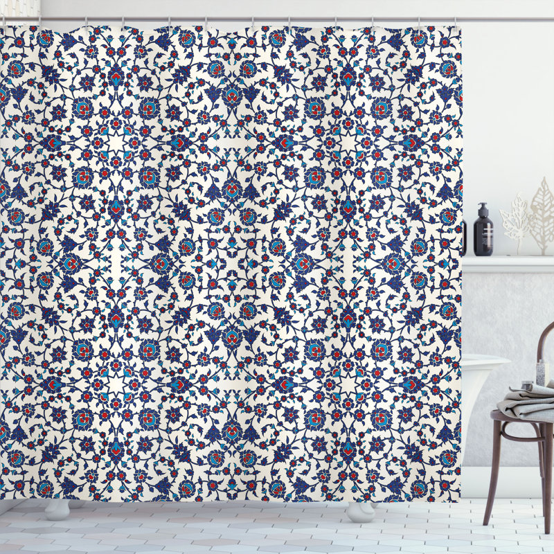 Ensemble de rideau de douche Orient + crochets, H 84 po x l 69 po