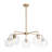 5-Light Dimmable Transparent Striped Glass Chandelier