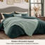 Ensemble d'édredon pour lit très grand 5 pièces - lit dans un sac avec jeté en polaire et coussin décoratif, ensembles d'édredon légers, literie toutes saisons, vert émeraude-105526954-105526950