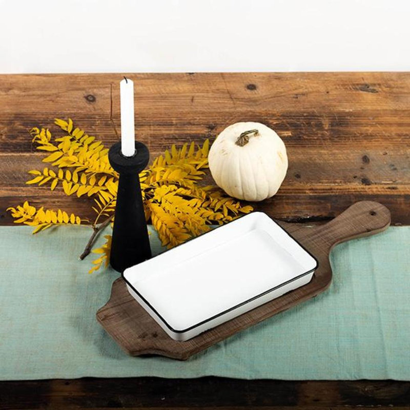 Plateau rectangulaire en bois avec plateau amovible