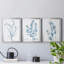 Antique Botanical In Blue VII - Ensemble de 3 peintures sur toile encadrées-2062084385-2062084390