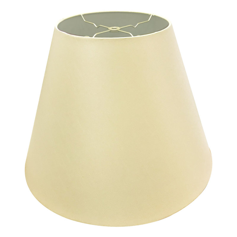 Abat-jour empire en soie / shantung H 14 po x l 9 po (araignée), Beige