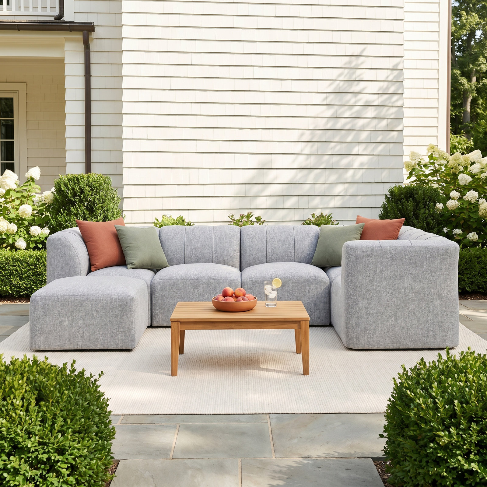 Praia 6-Person Patio Seating Group, Canvas Black Sunbrella® Canvas