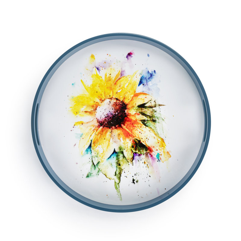 Sunflower Round Serve Tray - 18In