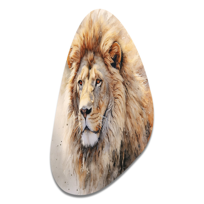 Tayvonne - sculpture murale unique en forme de lion, sculpture murale asymétrique en métal, H 39 po x l 21 po x P 1 po