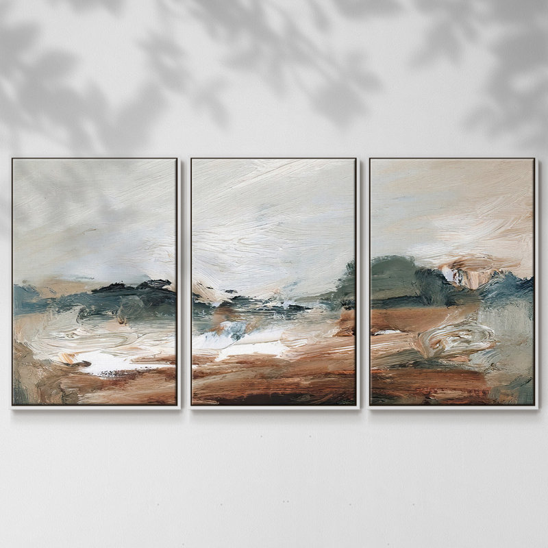 Lingering Light III - Toile encadrée multi-pièces, Blanc, H 24 po x l 48 po x P 2 po