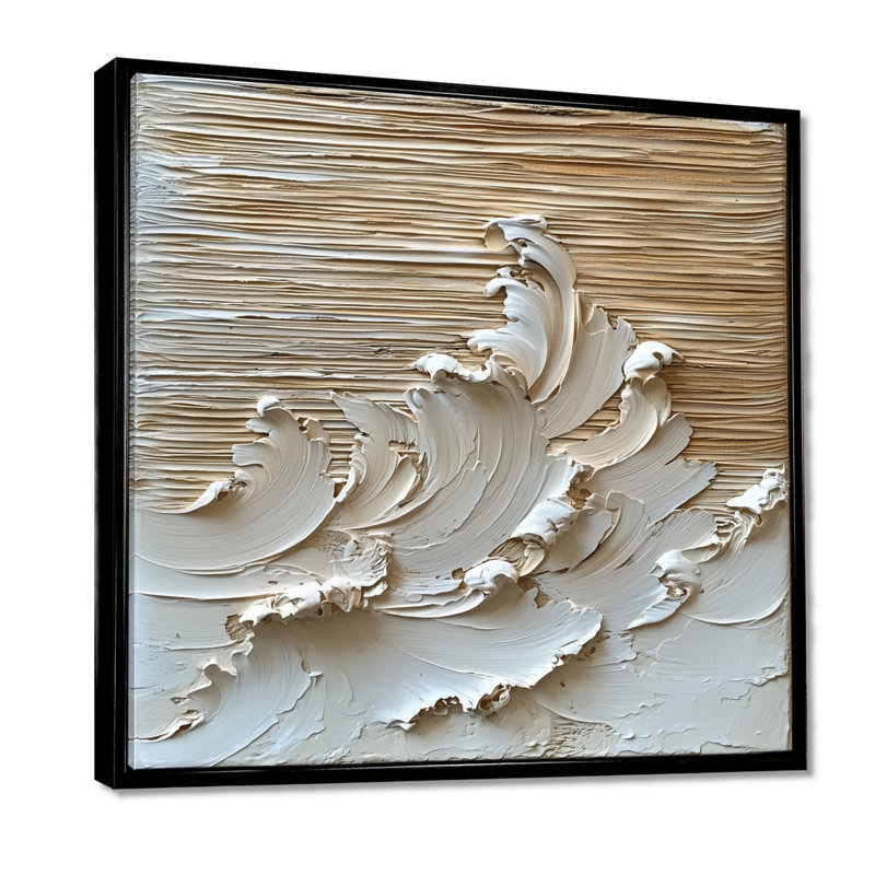 Olwin, lumière ascendante des vagues de la crème, IV - décoration murale moderne abstraite et transitionnelle