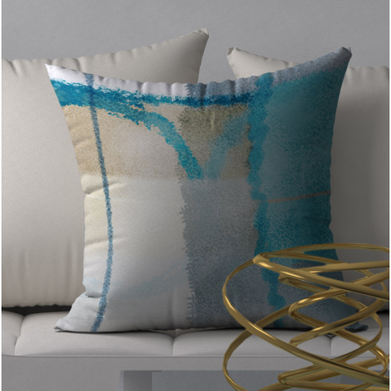Abstract Reversible Throw Pillow, 18" x 18"