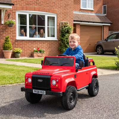 Voiture électrique 12 V pour enfants de 3 ans et plus, voiture électrique Land Rover Defender pour enfants avec télécommande, démarrage en douceur, jouet pour enfant avec lumières, musique, klaxon, charge de 66 lb