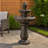 Webbe 2-Tier Outdoor Birdbath Freestanding Water Fountain with Adjustable Pump, Stone-Look Finish & Weather-Resistant Polyresin-741676648