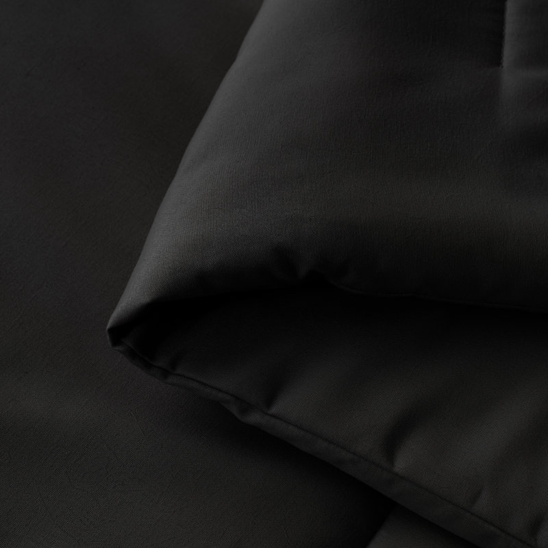 Ensemble de couette matelassée moderne unie de 7 pièces, noir, grand, Lit double, Noir