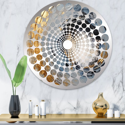 Miroir décoratif doré et bleu à spirales vibrantes I - MIR102792 C