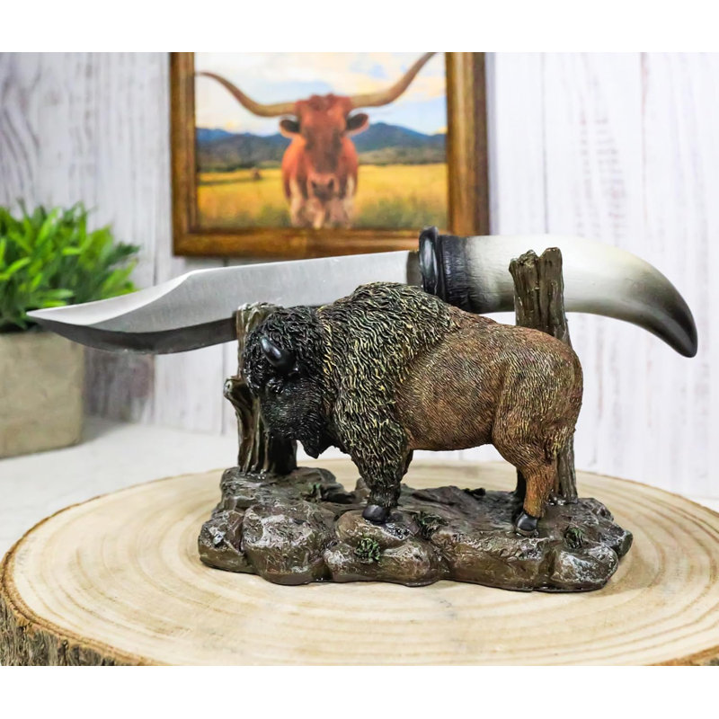 Ensemble d'ouvre-lettres en acier inoxydable Rustic Western Native Bison Buffalo