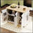 51 Inch Fluted Kitchen Island With Drop Leaf, Farmhouse Accent On Wheels, Internal Storage Rack, And Towel Rack For Modern Kitchens-1286633837