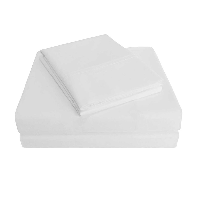 Ensemble de draps en coton percale à densité de tissage 300 fils Percale, Blanc