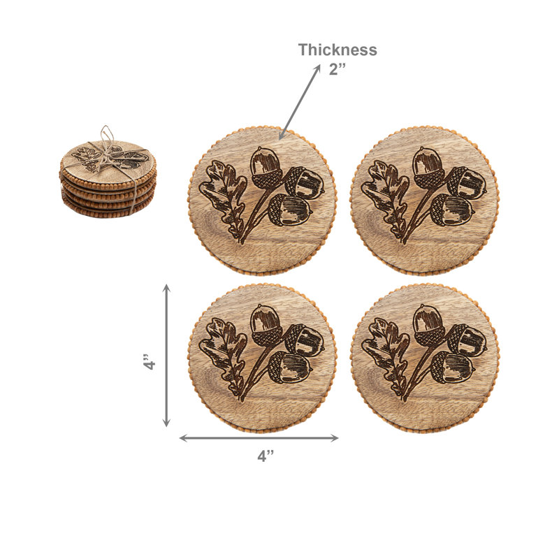 Ensemble de 4 sous-verres ronds à perles
