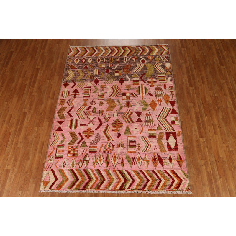 Tapis unique en laine rose 6 pi 10 po x 9 pi 4 po One Age of a Kind Anttwan