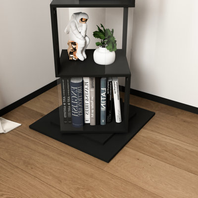 Bibliothèque rotative élégante - Panneau de particules utilisé pour livres, vases, tables basses
