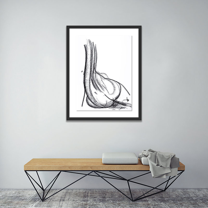 Nude 2 Print by Johan Gert Manschot, 48" H x 38" W x 2.5" D, Black