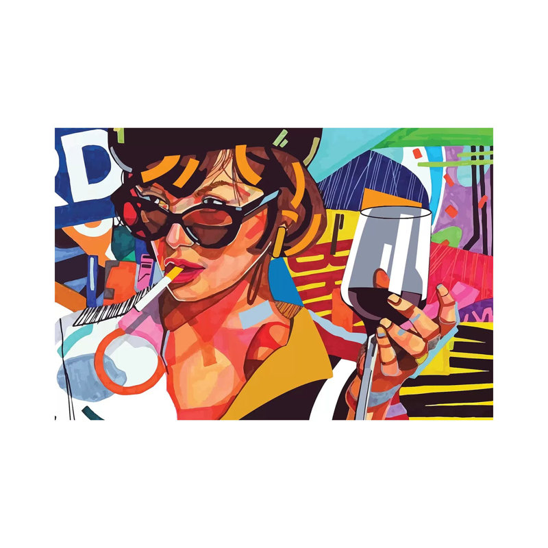 «No smoking» - impression d'art graphique, Toile tendue, Pas de tapis, H 26 po x l 18 po x 1,5 po