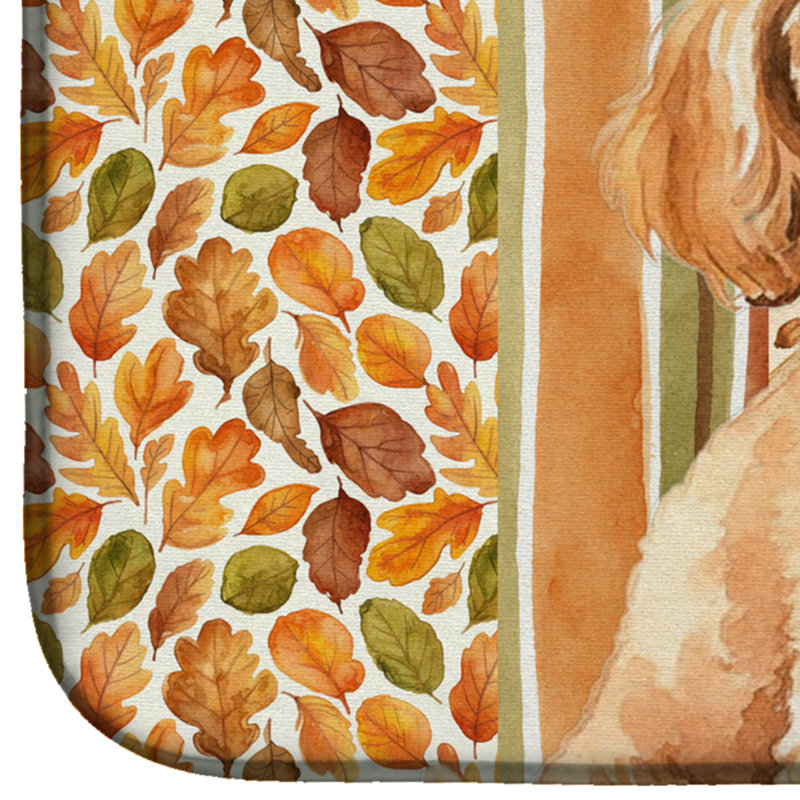 Toy Poodle Heirloom Fall Dish Drying Mat