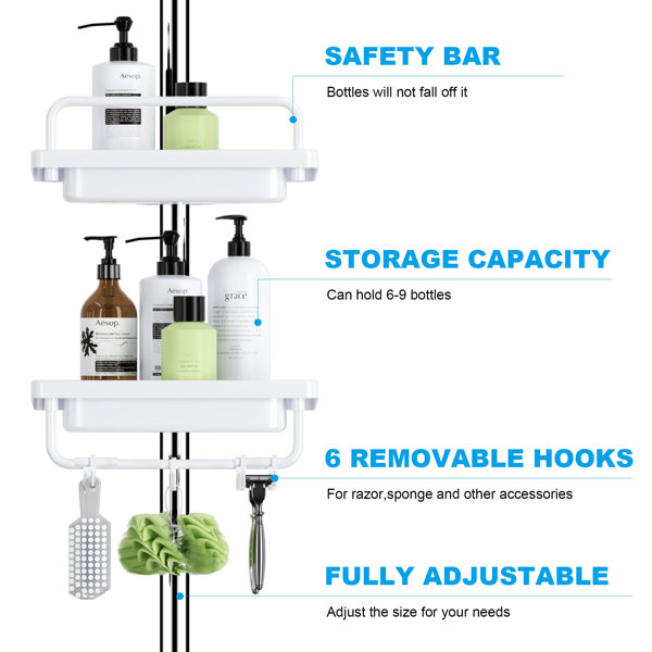 Lauver Tension Pole Shower Caddy Rebrilliant