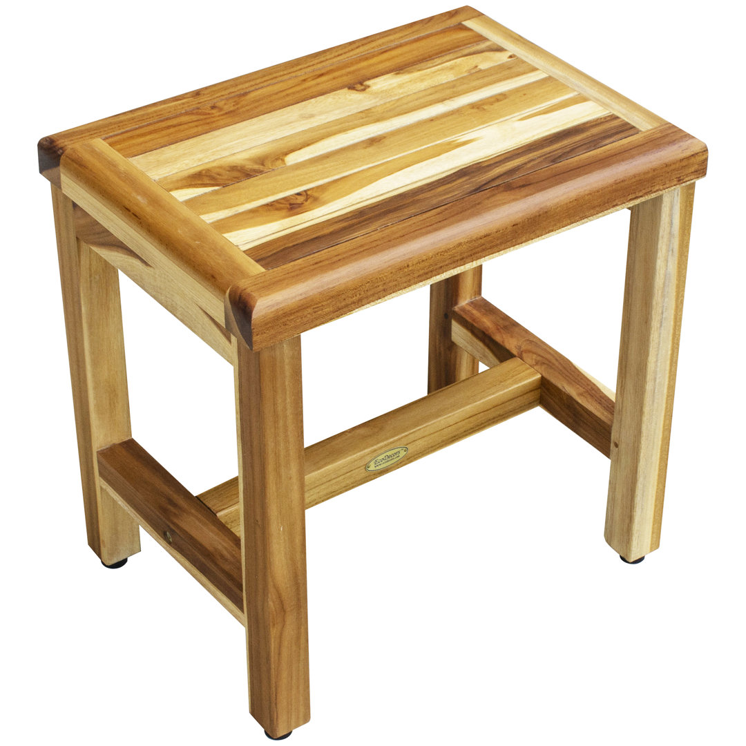 EcoDecors Teak Classic 18" W Teak Shower Bench in EarthyTeak™ EcoDecors