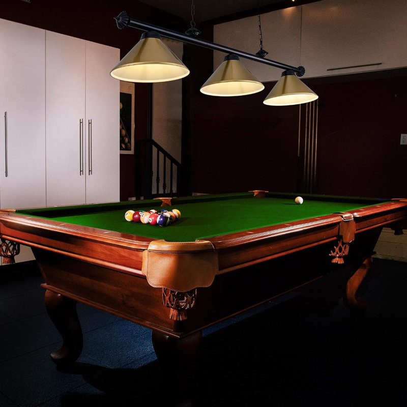 Eckelman 3 - Light Black Pool Table Lights Pendant, Gold