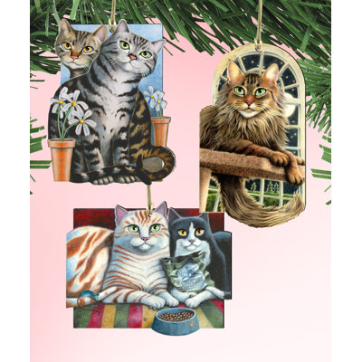 5'' Wood Animals Hanging Figurine Ornament