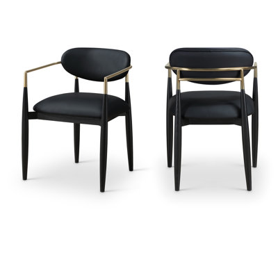 Eligah Vegan Leather Upholstered Dining Arm Chair