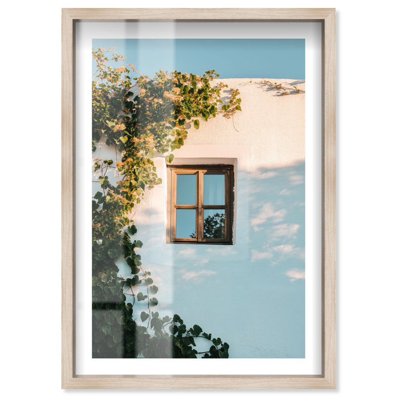 Sun Whisper I Shadowbox Print Travel Art Prints by Notoriart, Blonde Frame, 25 x 37, 37" H x 25" W, Cream