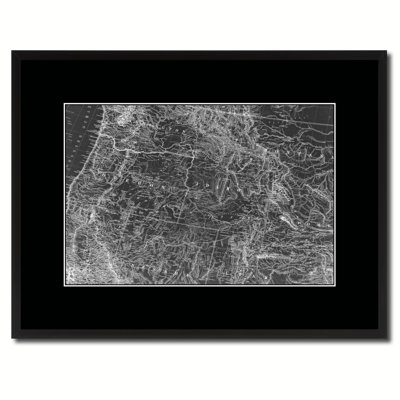 " Us Pacific Northwest Vintage Monochrome Map "