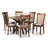 Etibar 7-Piece Ruberwood Solid Wood Dining Set in Grey/Walnut, 38.2" H X 18.5" W X 21.7" D-2085089168-2085089169