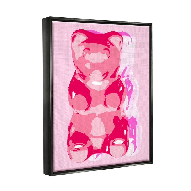 "Modern Gummy Bear" encadré sur bois par Lil 'Rue, impression, Cadre flottant noir de jais, H 21 po x l 17 po x P 1,7 po