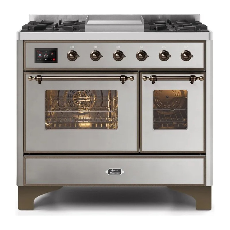 Majestic II 40" 3.82 cu. ft. Freestanding Dual Fuel Range with Griddle, Stainless Steel/Bronze, Natural Gas
