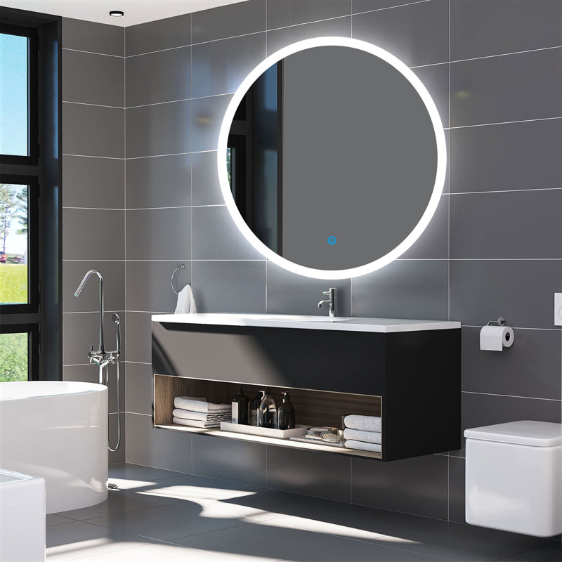 Corbit LED Bathroom Mirror with Anti-fog Cool white Light, 60cm x 60cm