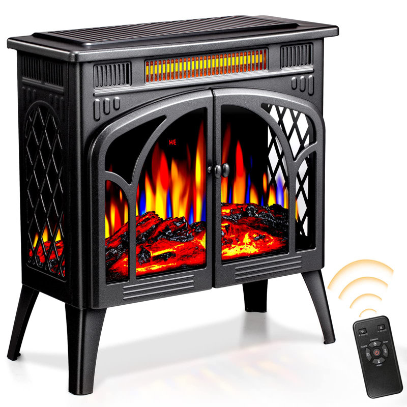 Portable Heater Electric Fireplace, Gray