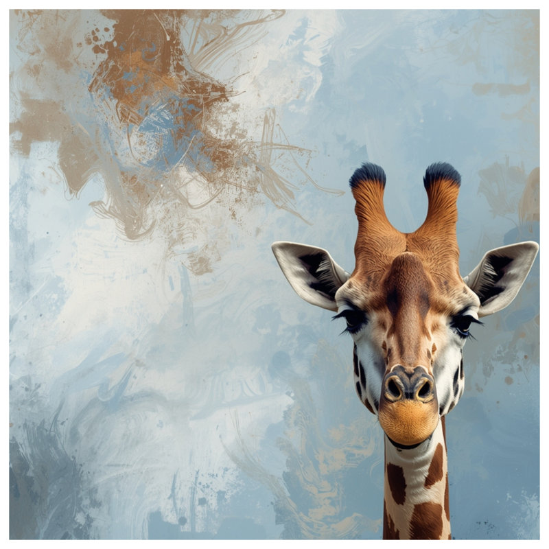Couvertures abstraites Portrait de girafe, L 60 po x H 80 po