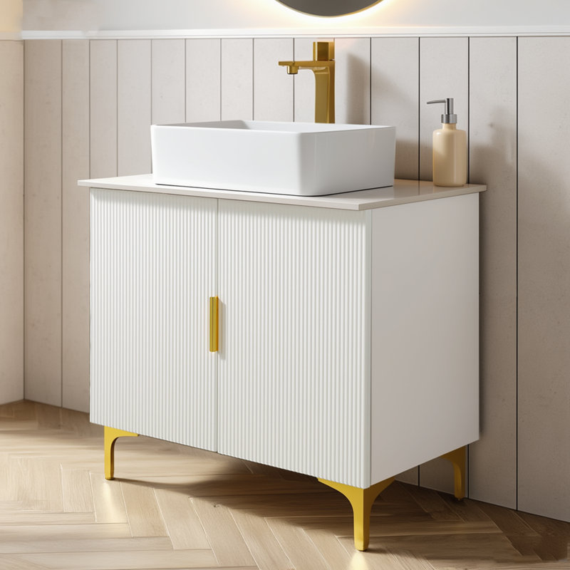 Meuble-lavabo vasque 30 po blanc moderne