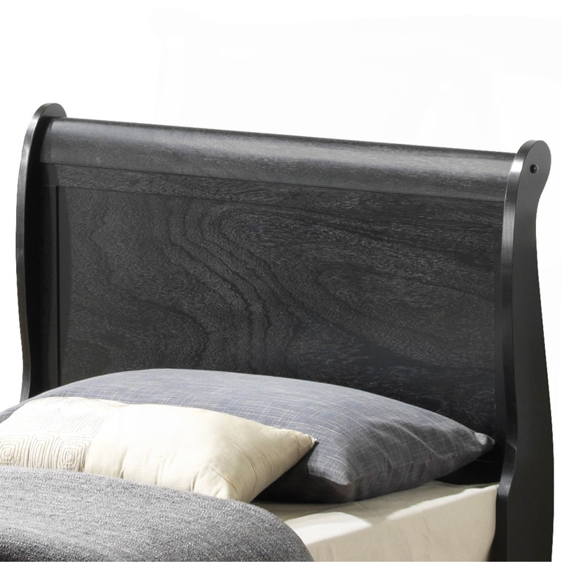 Élégant lit simple noir pour les chambres intemporelles