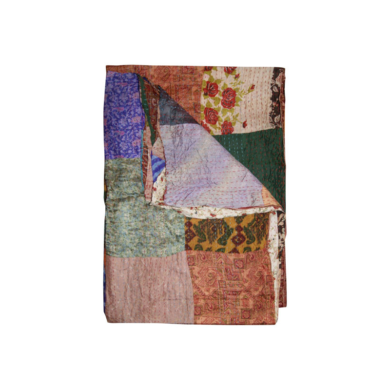 Kantha Quilted Throw Blanket