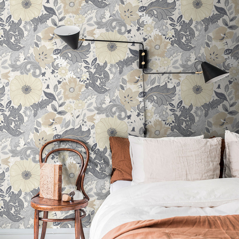 Cahterine 10.05m x 53cm Wallpaper Roll, White