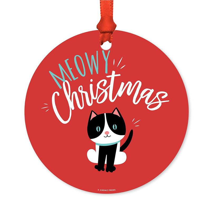 Ornement boule de noël meowy