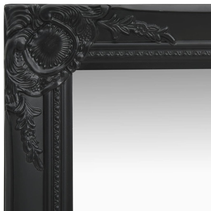 Ginsberg Wood Square Wall Mirror, Black, 60cm H x 60cm W