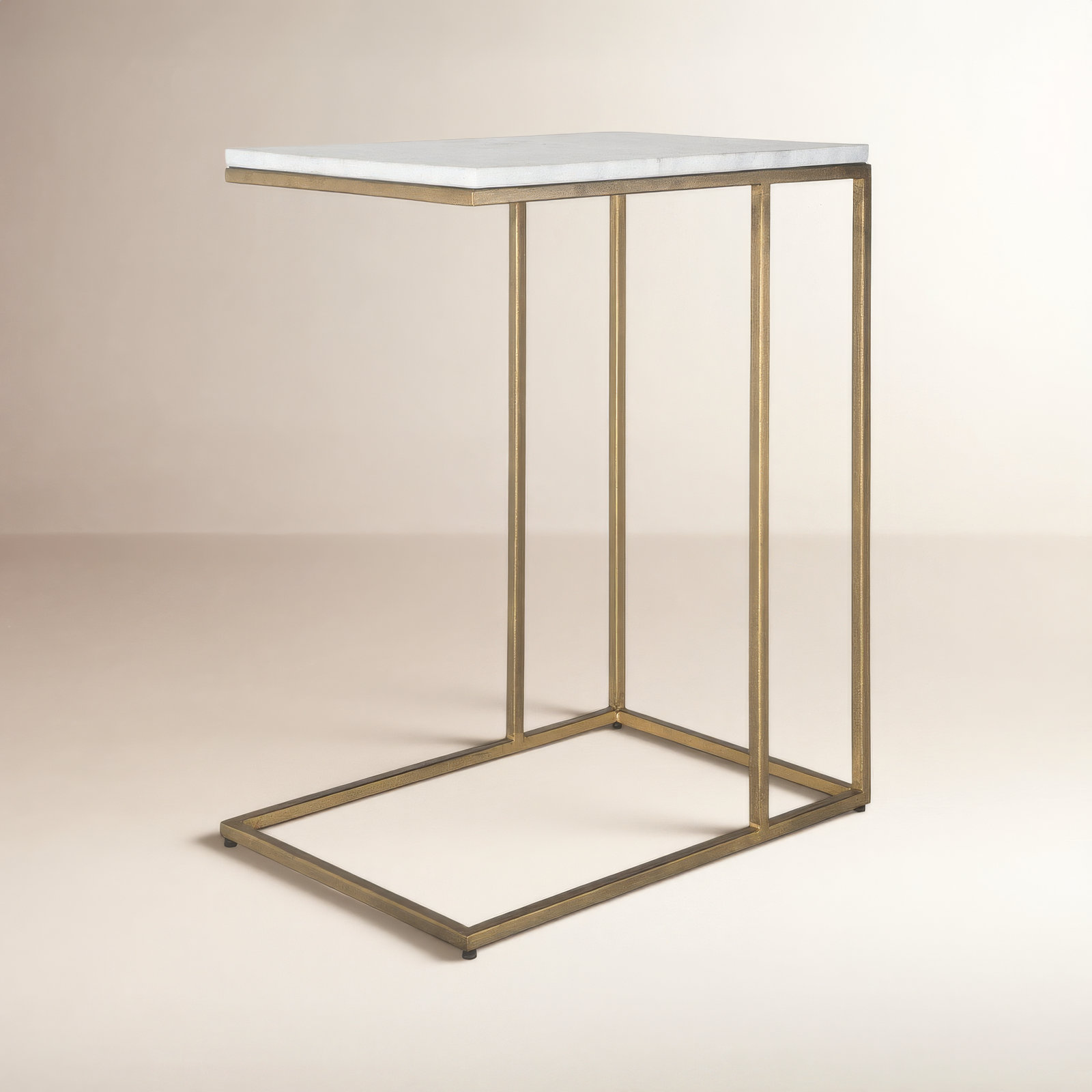 Clinton End Table, Brass