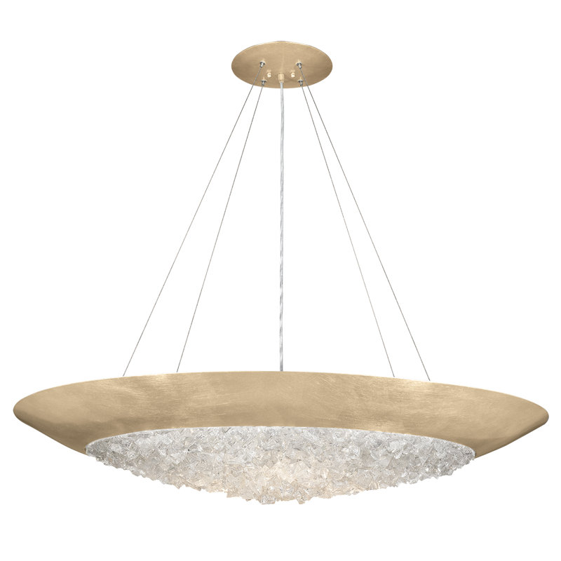 Elysian Crystal Cascade LED Chandelier in Champagne Gold and Matte Black