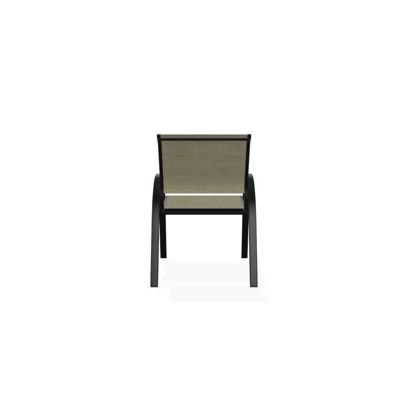Aruba 1 Outdoor Dining Armchair, Textured Black, Bristol Taupe Sunbrella®